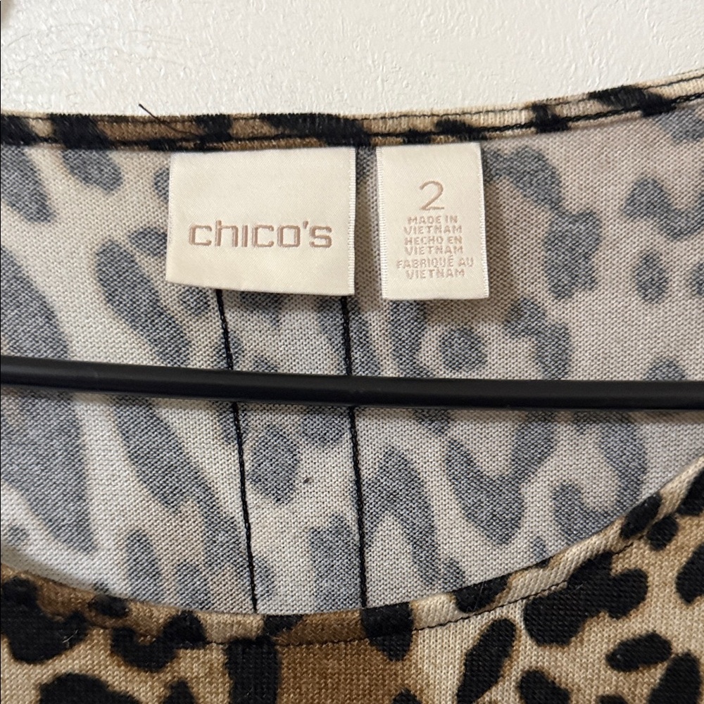 Chico's Brown Leopard Print Tunic Top - Picture 2 of 5